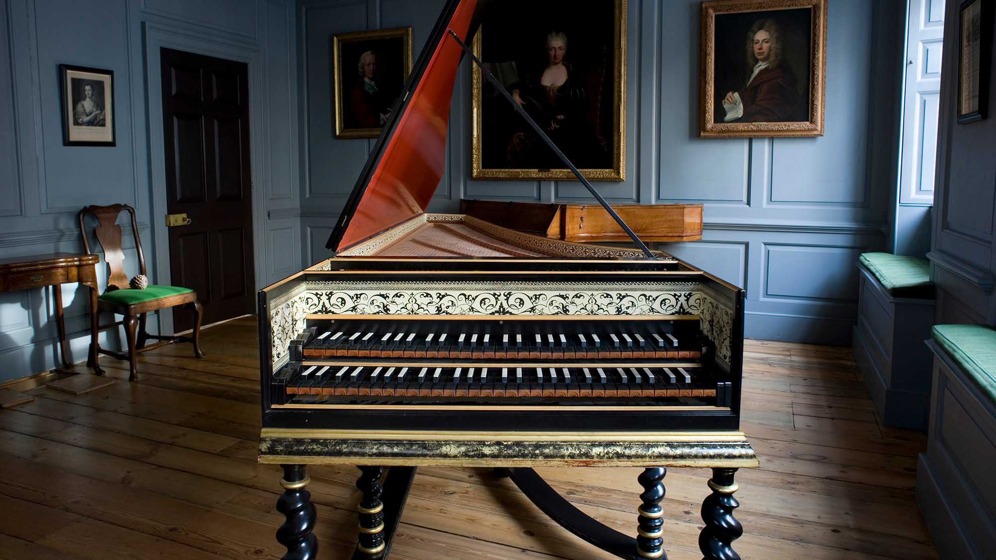 Harpsichord in 25 Brook Street, London where Handel lived