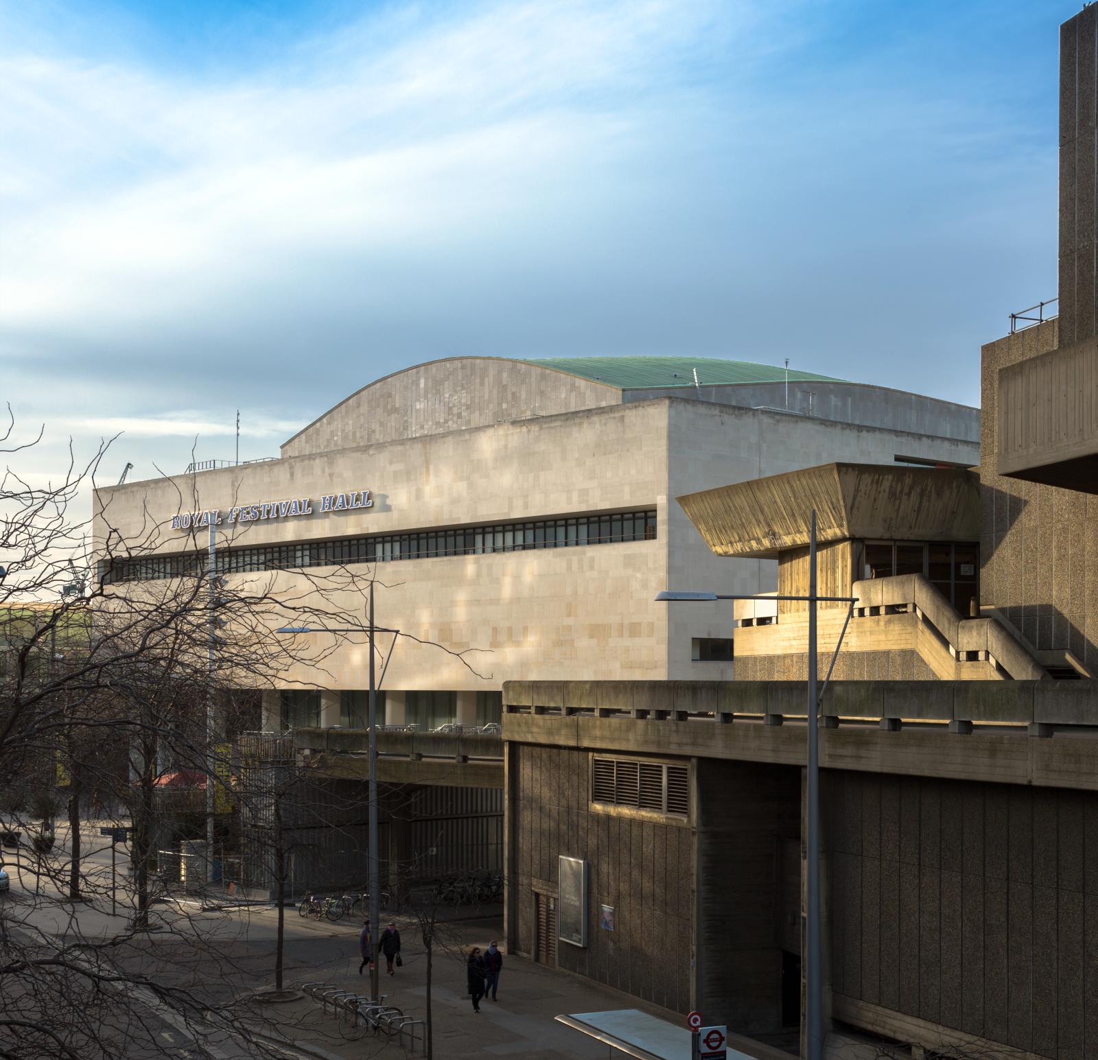 The Royal Festival Hall, a Grade I listed building part of the Southbank Centre, London.