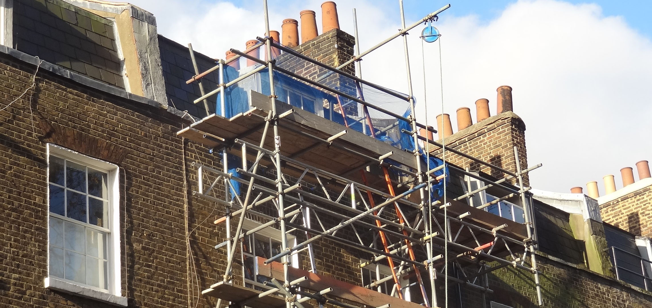 Scaffolding on building