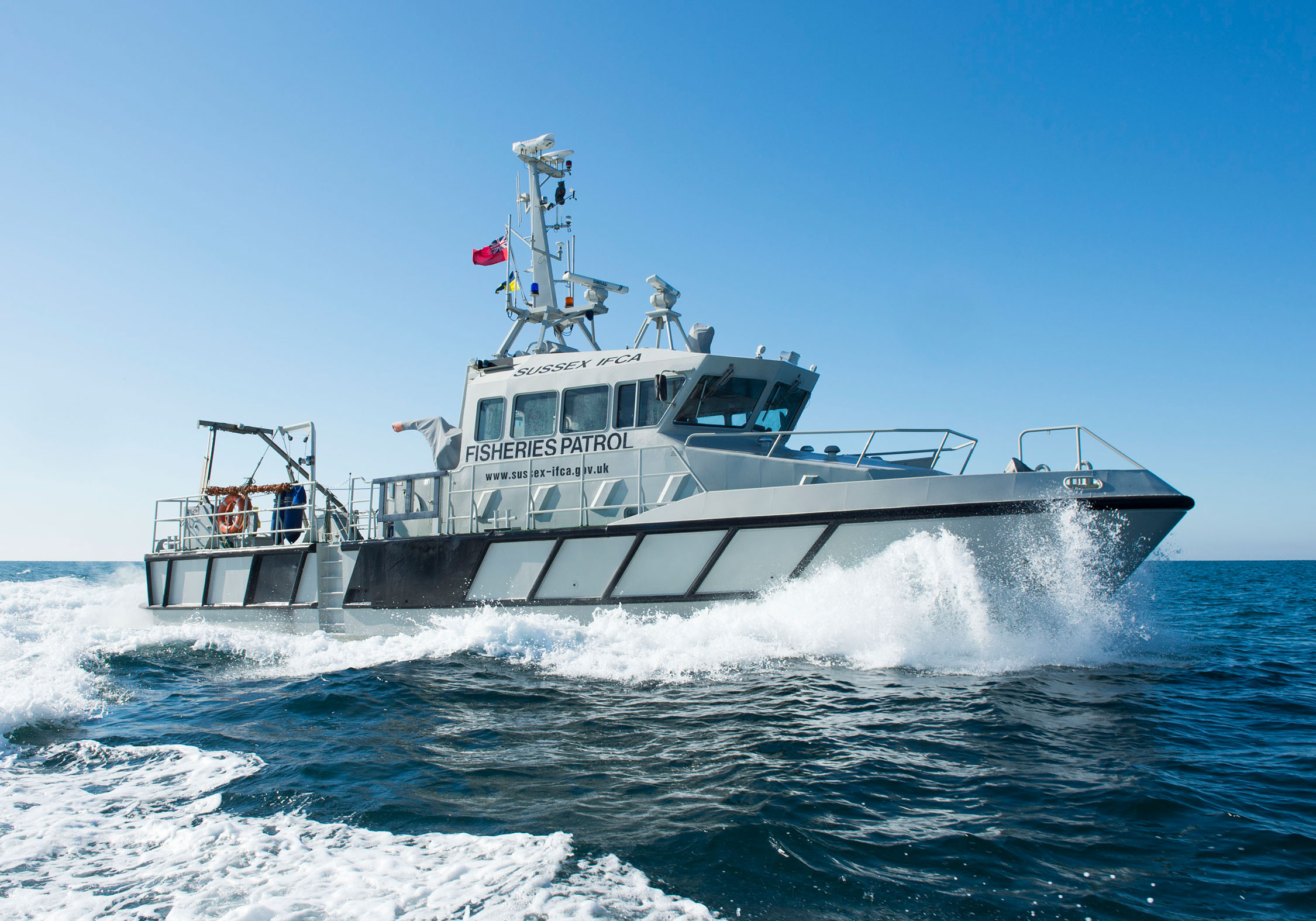 A Fisheries Patrol vessel at sea.