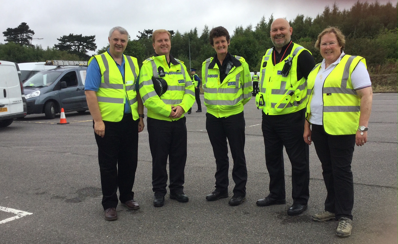 Image showing police officers and Historic England staff working on a heritage crime initiative.