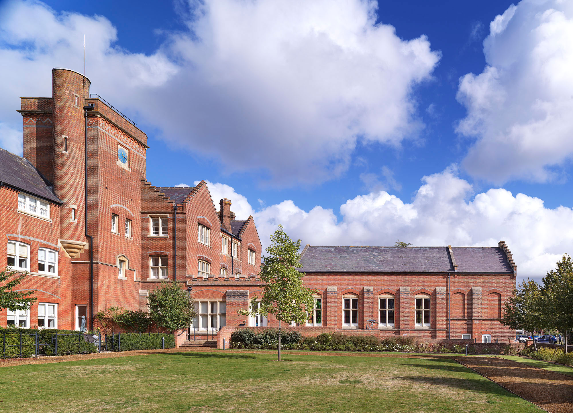 A brick-built Victorian former hospital building.