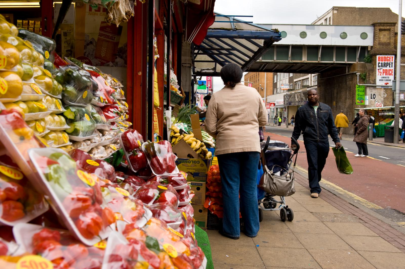 Shoppers on the high street