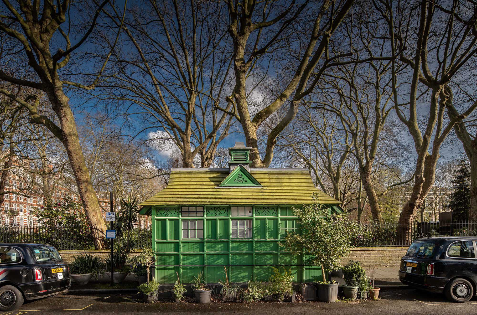 Green wooden shelter