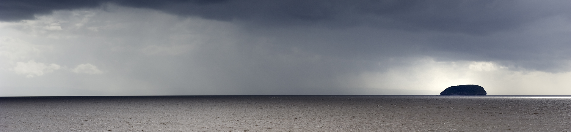 Bristol Channel seascape with Steep Holm Island to the right of the image
