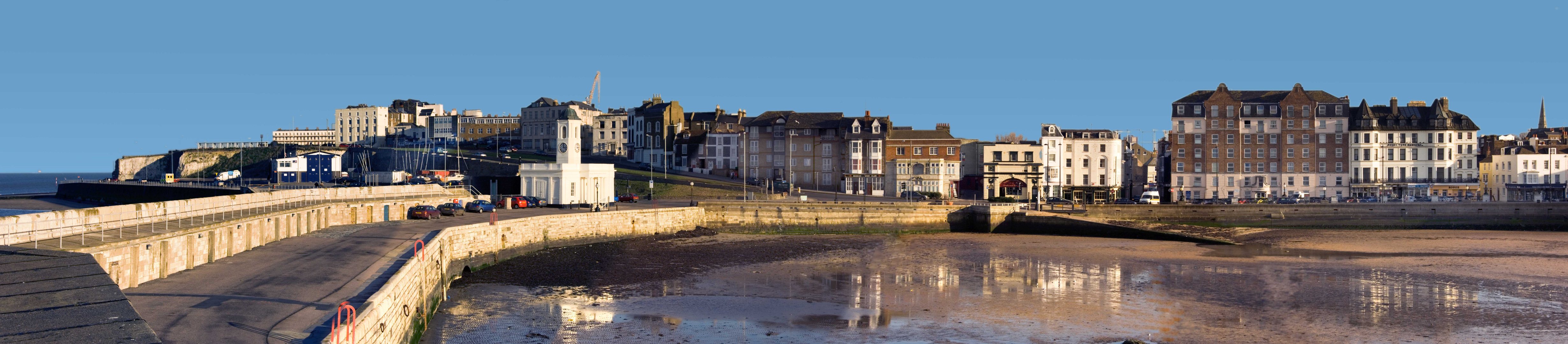 Margate harbour and seafront.