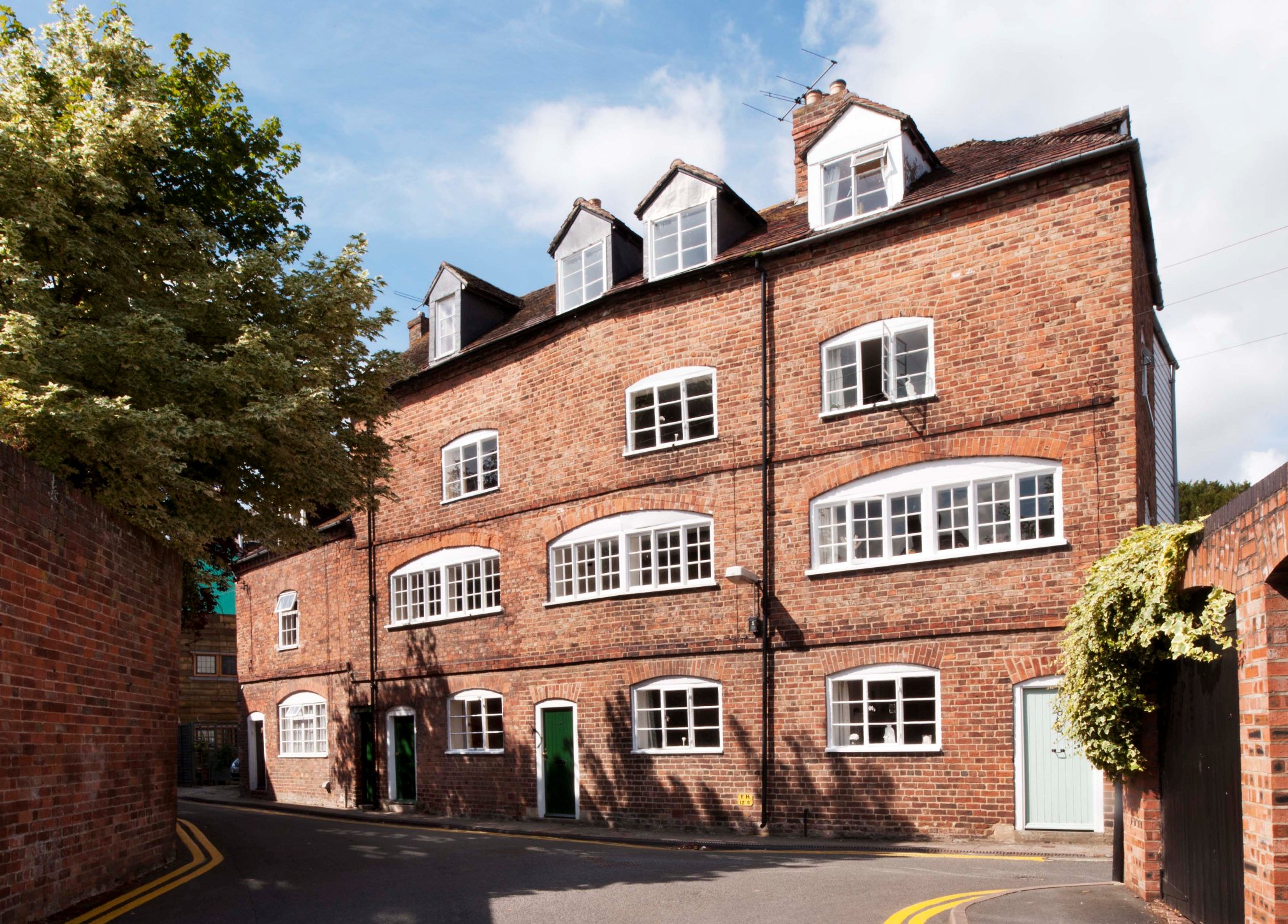 Red brick cottages used for knitting industry