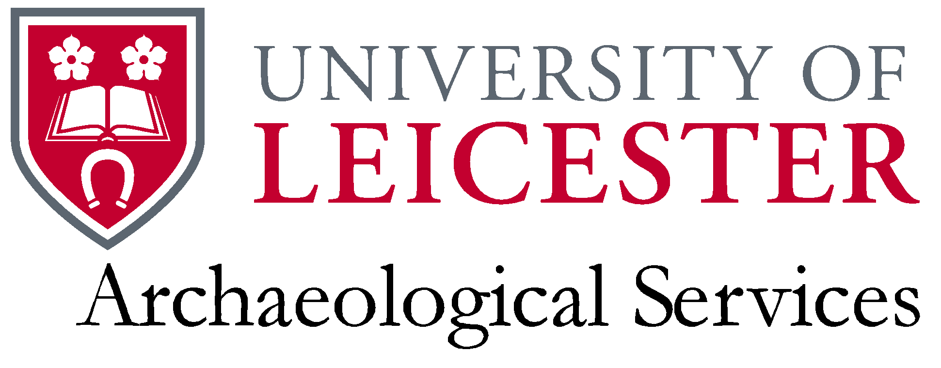 The logo of University of Leicester Archaeological Services.