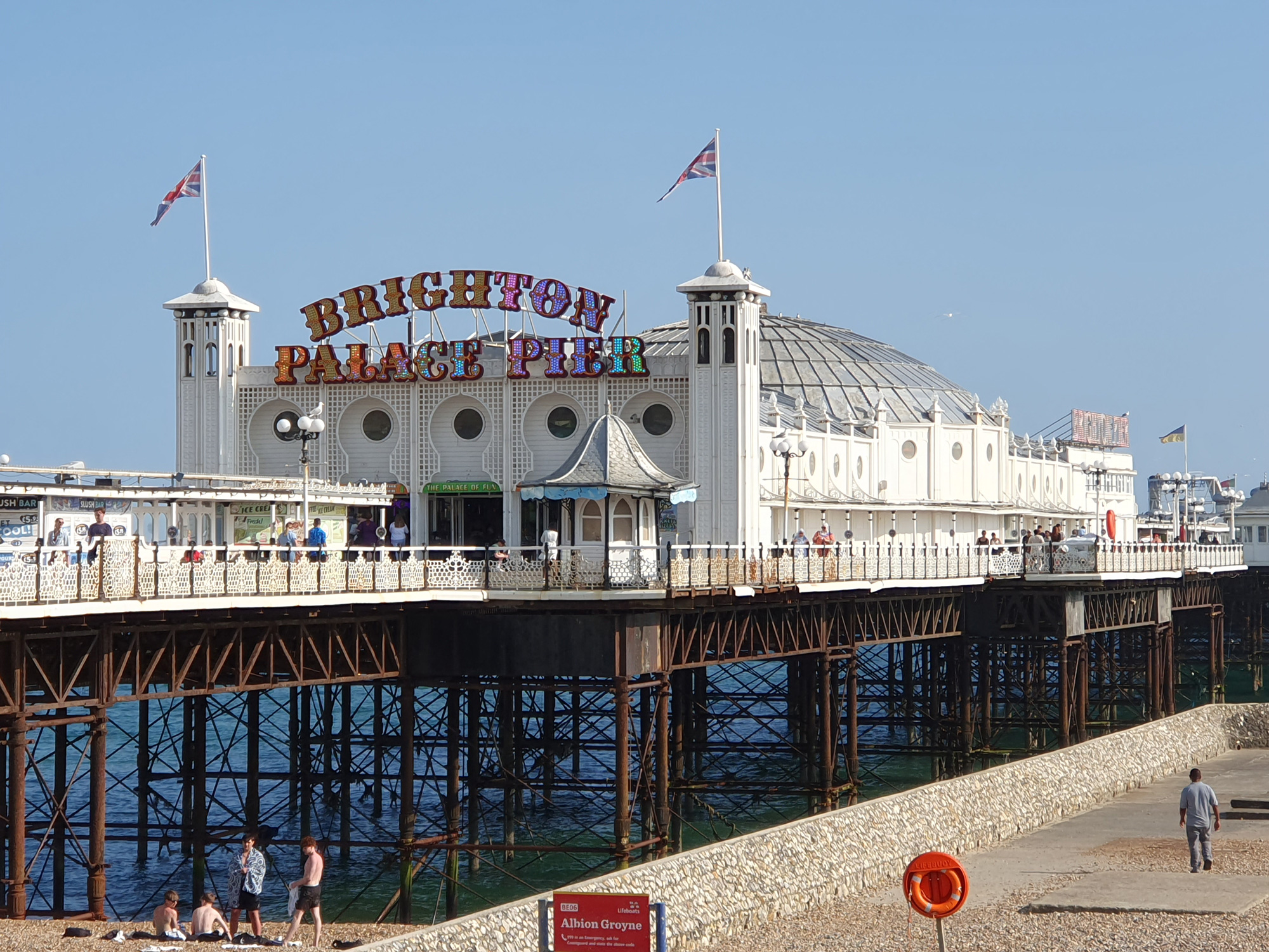 Seaside pier in the sunshine.