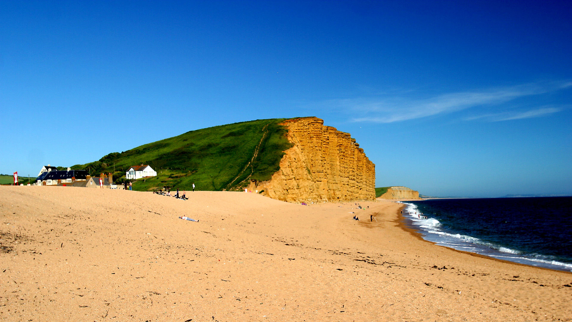 Beach and Jurassic coastline at West Bay