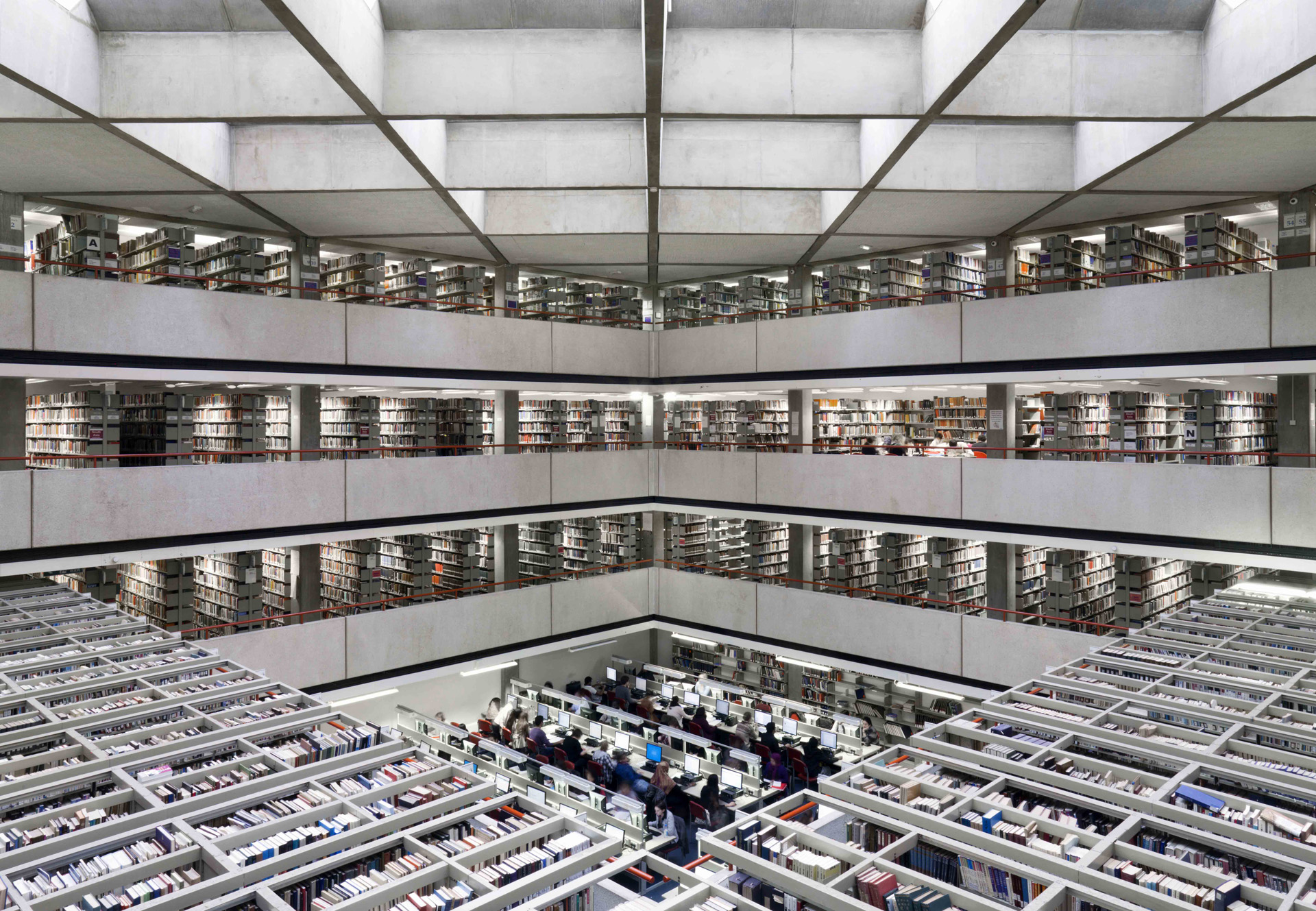 Interior of the library at the School of Oriental and African Studies, Russell Square, London.