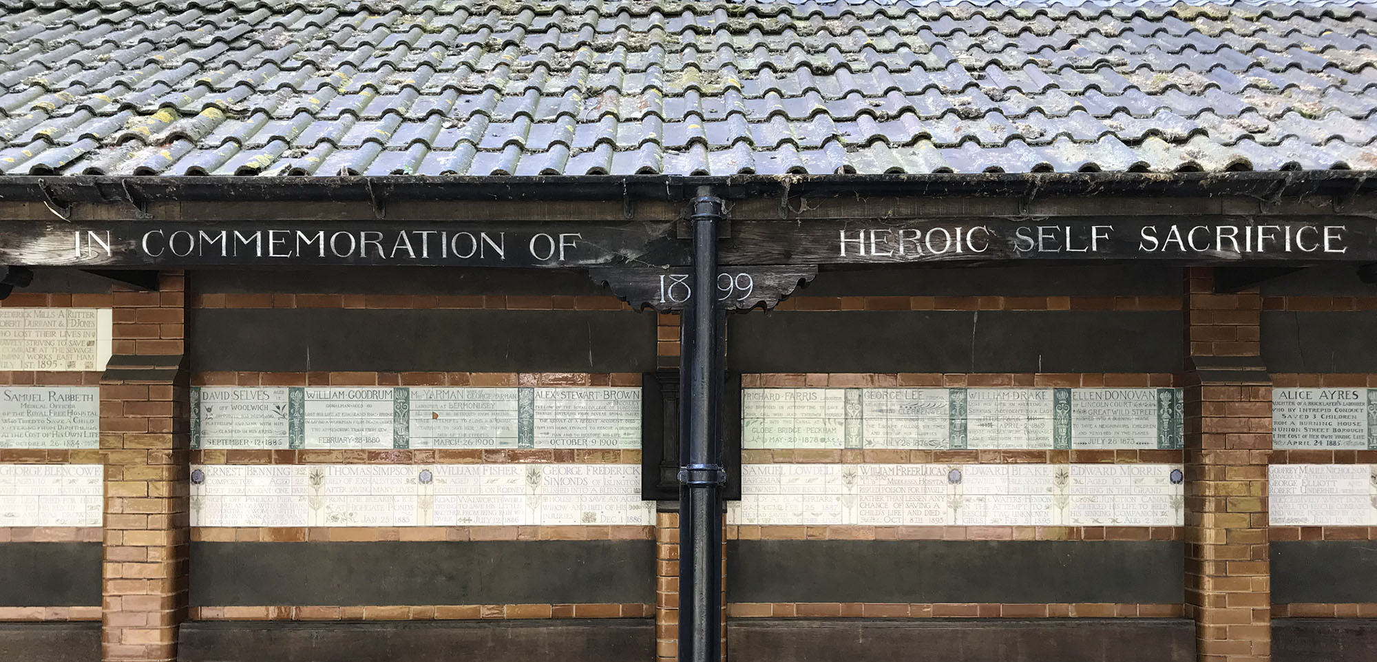 The Memorial to Heroic Self Sacrifice in Postman's Park, City of London