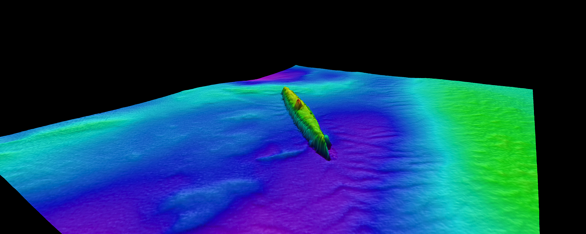 Acoustic multibeam image of the U-8 submarine