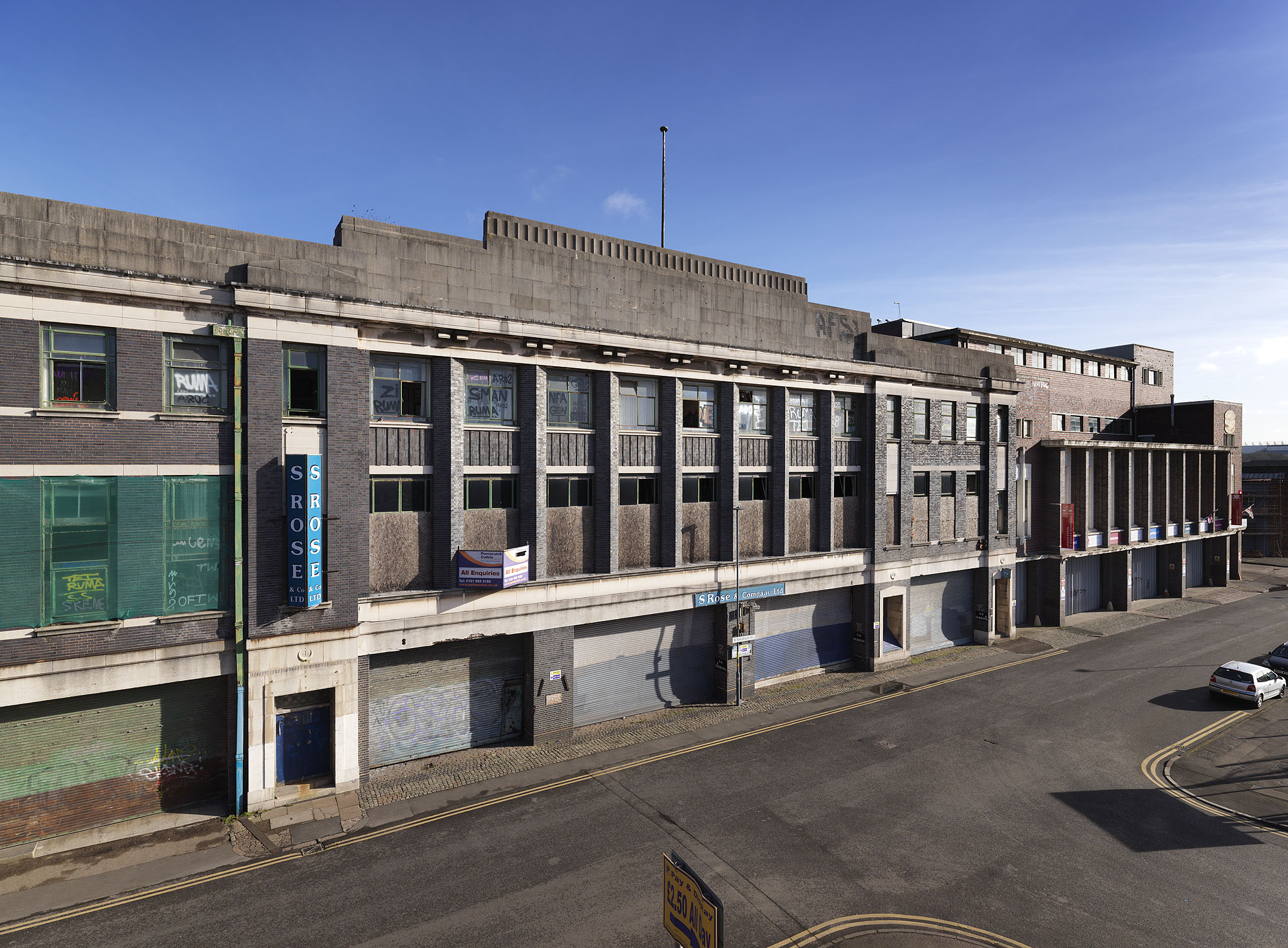 Typhoo Tea Packing Works, Bordesley Street, Digbeth, Birmingham, West Midlands.
General view from west.