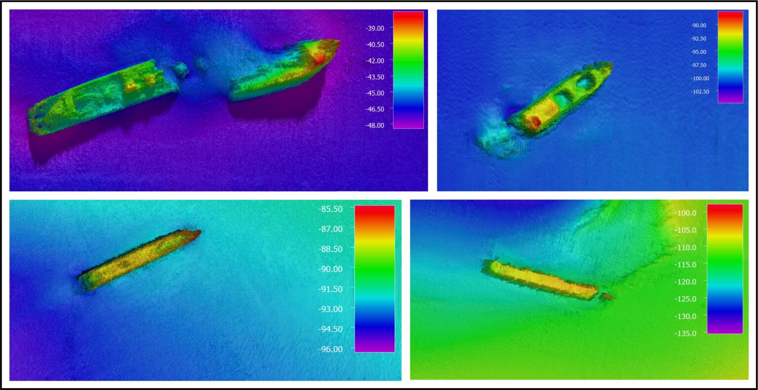 A series of sonar images.
