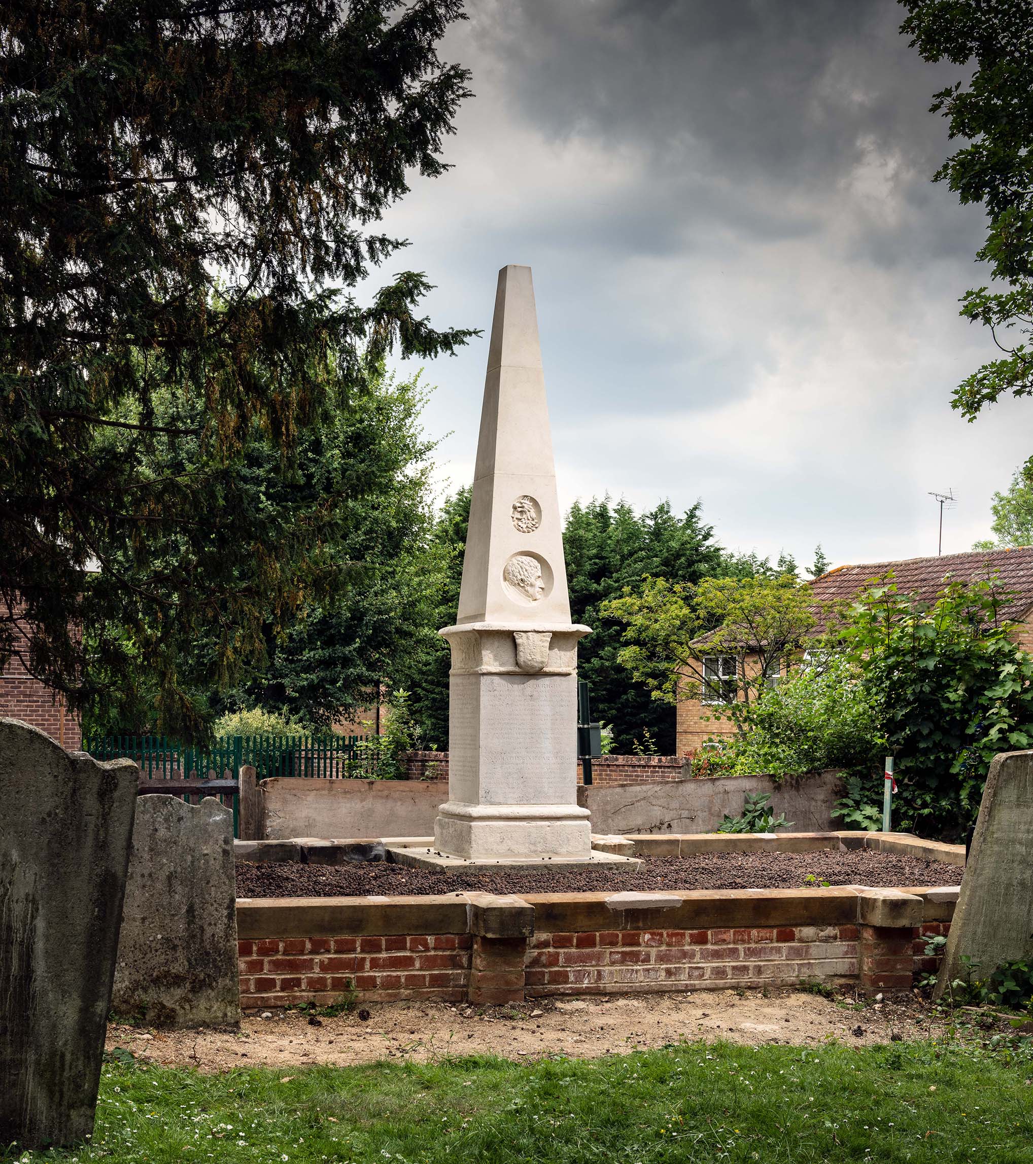 Image of Major John Cartwright's memorial in St Mary's Church in Finchley