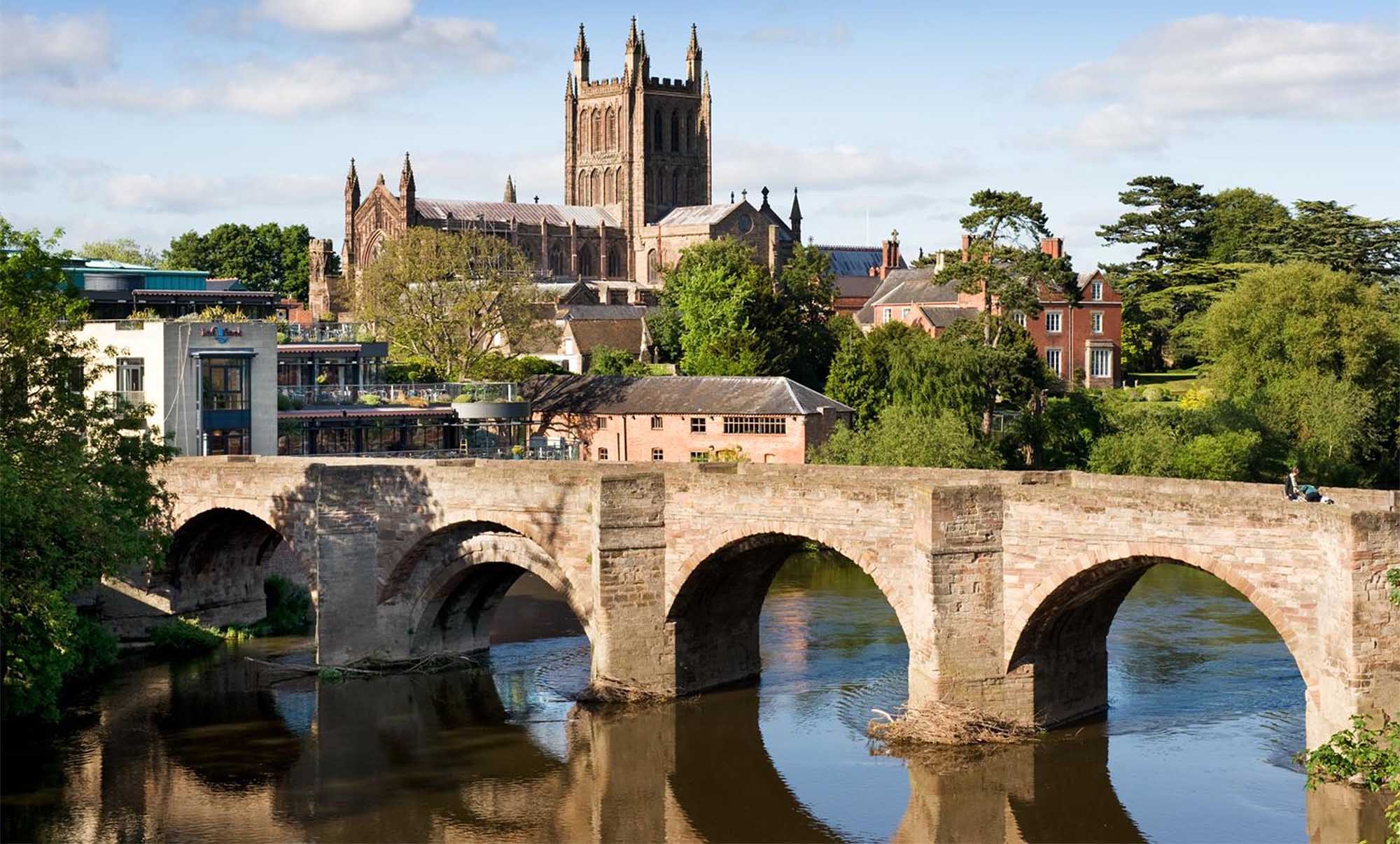 Hereford Cathedral, Hereford.  General view of cathedral.