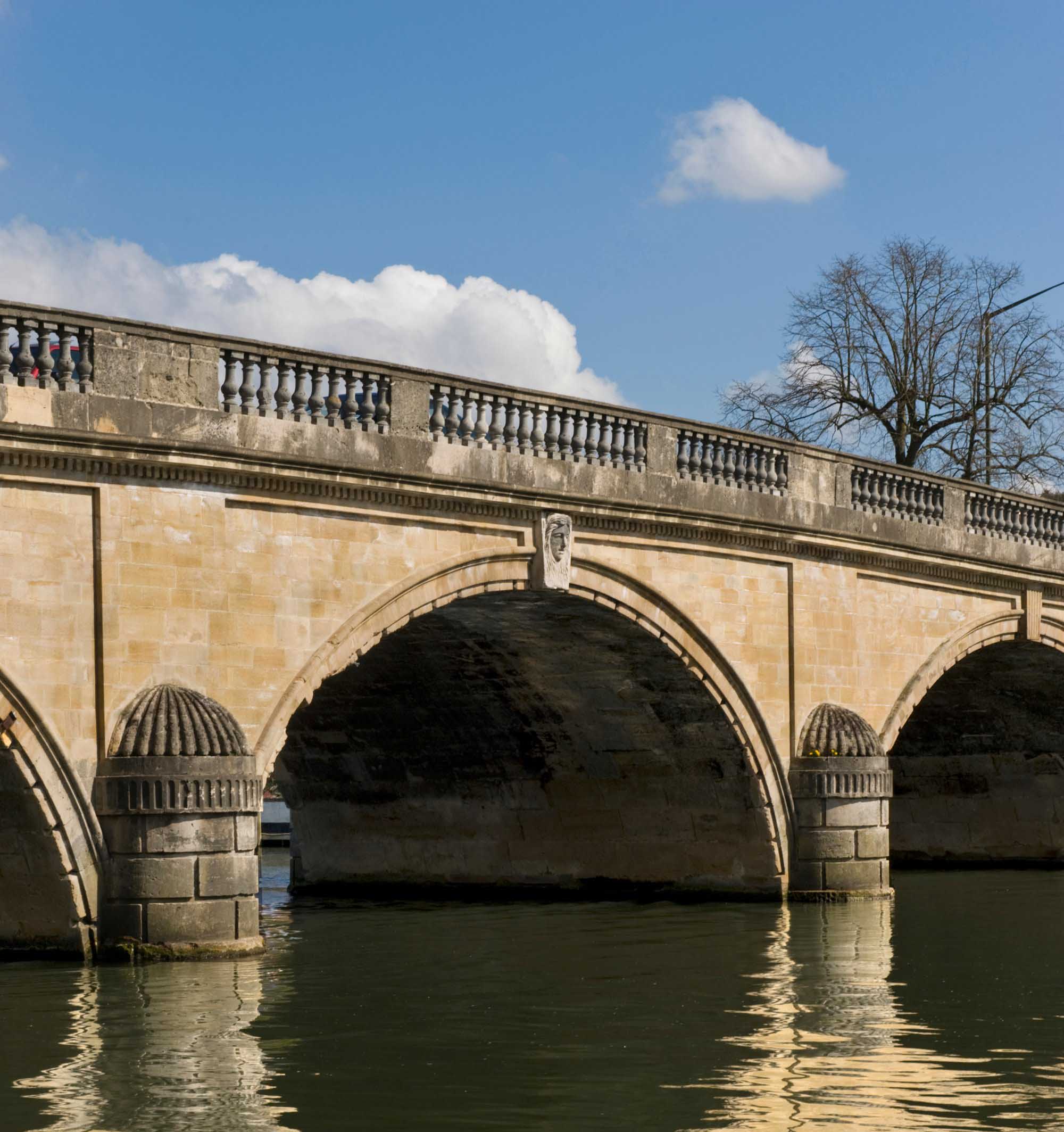 View of the keystones on Henley Bridge