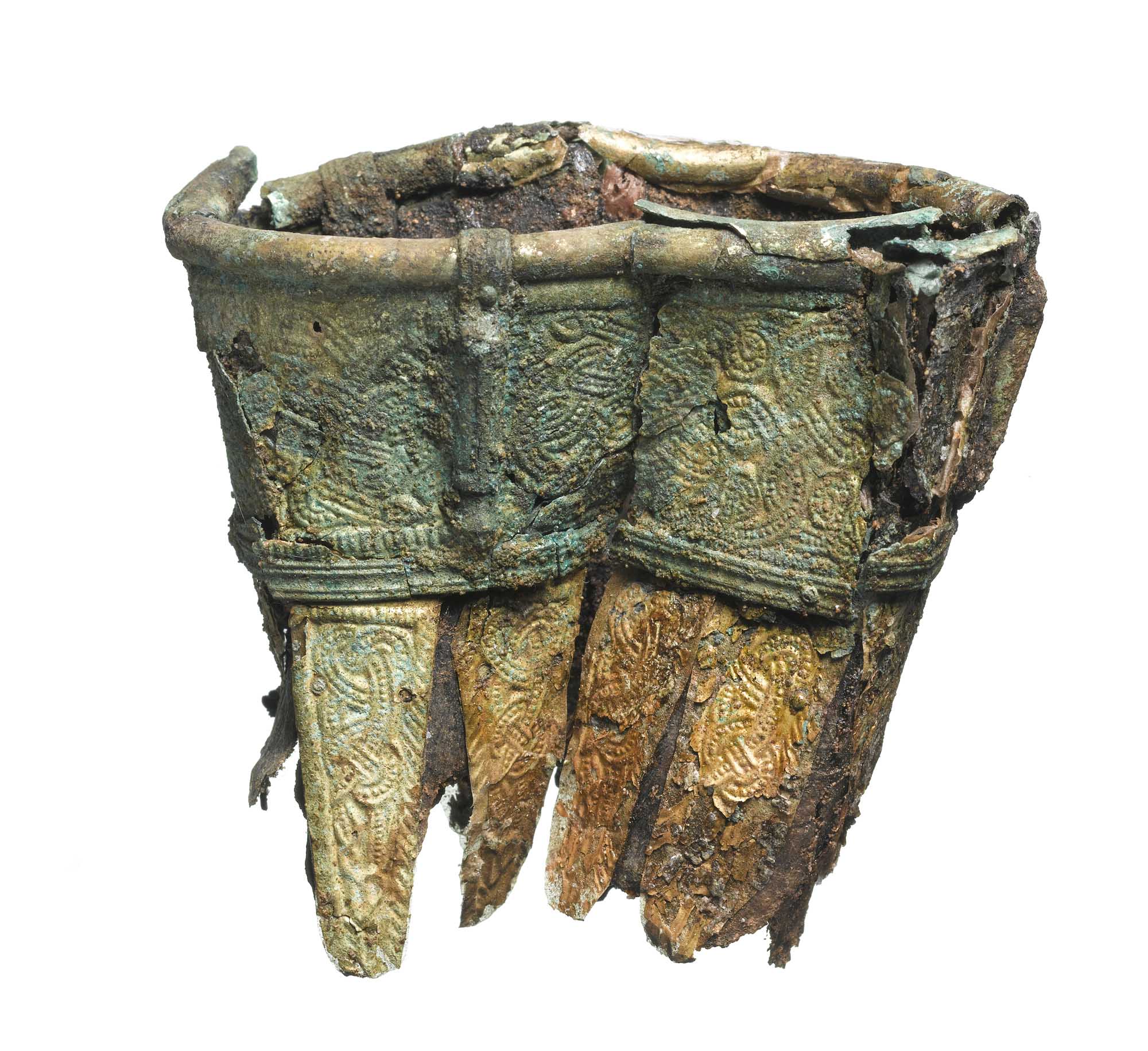 Image of a drinking horn, which was a luxury item and tells us about the status of the man buried here.