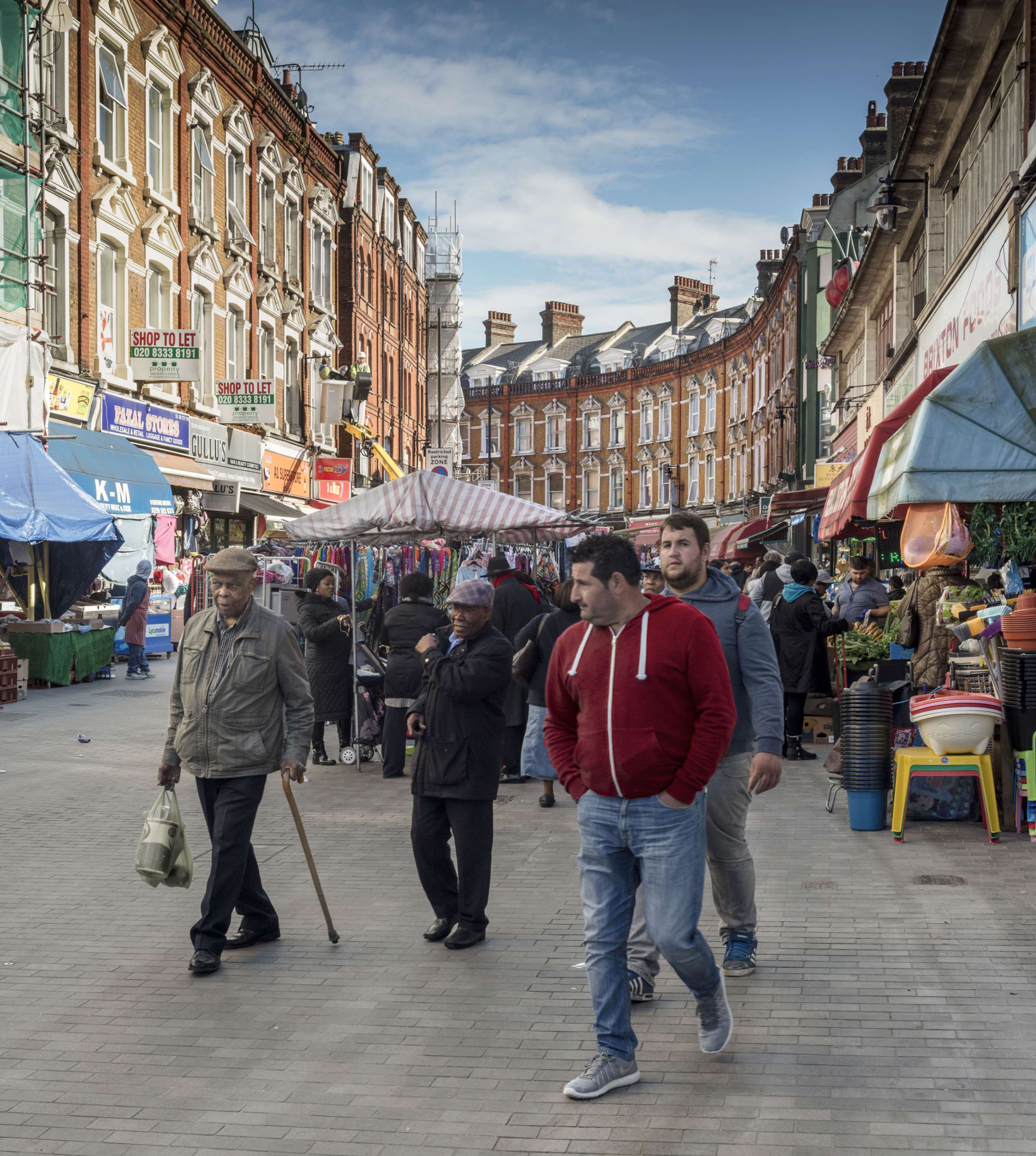 Street scene of Electric Avenue, Brixton on market day