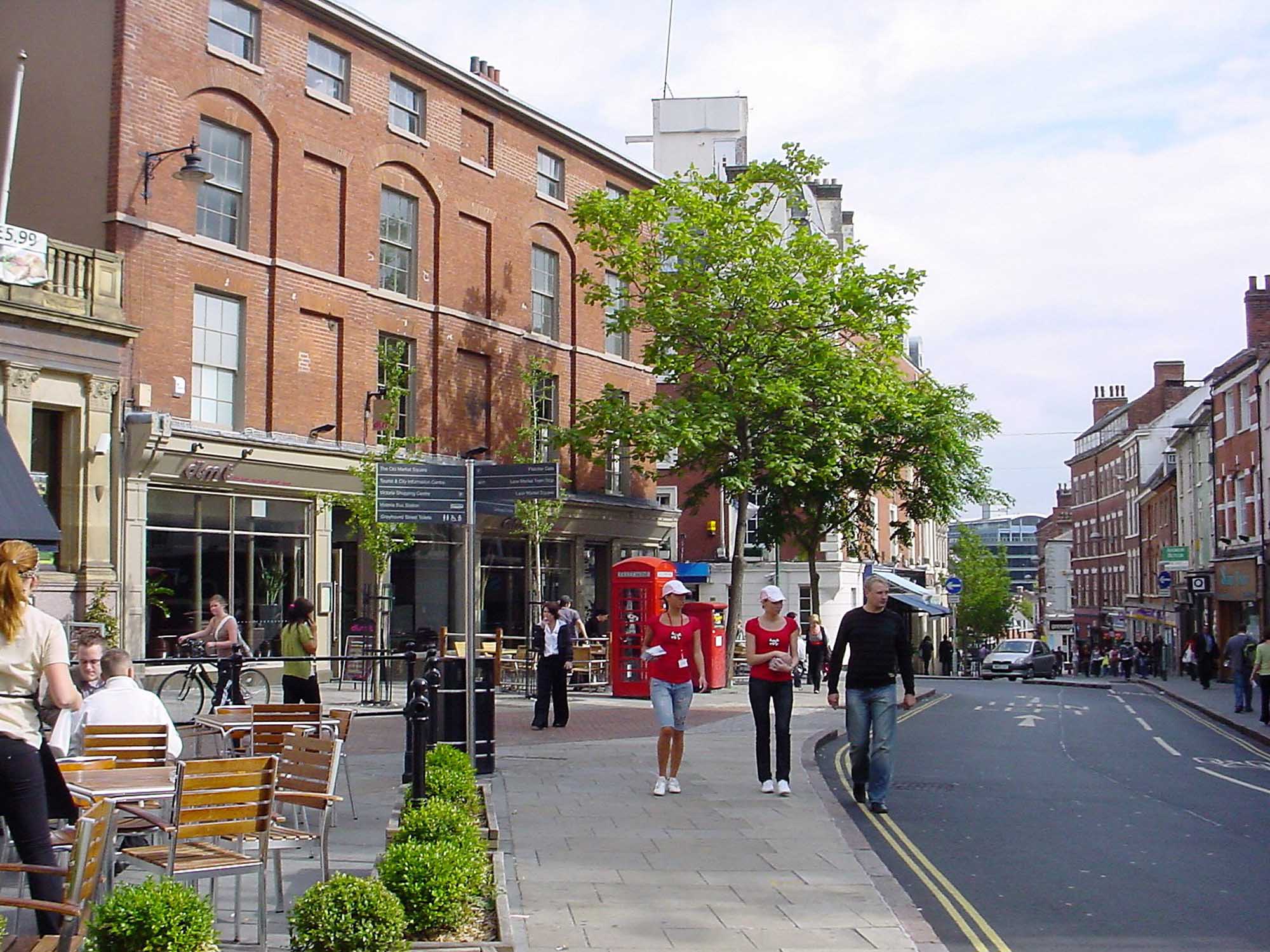 Street scene of Nottingham's Lace Market