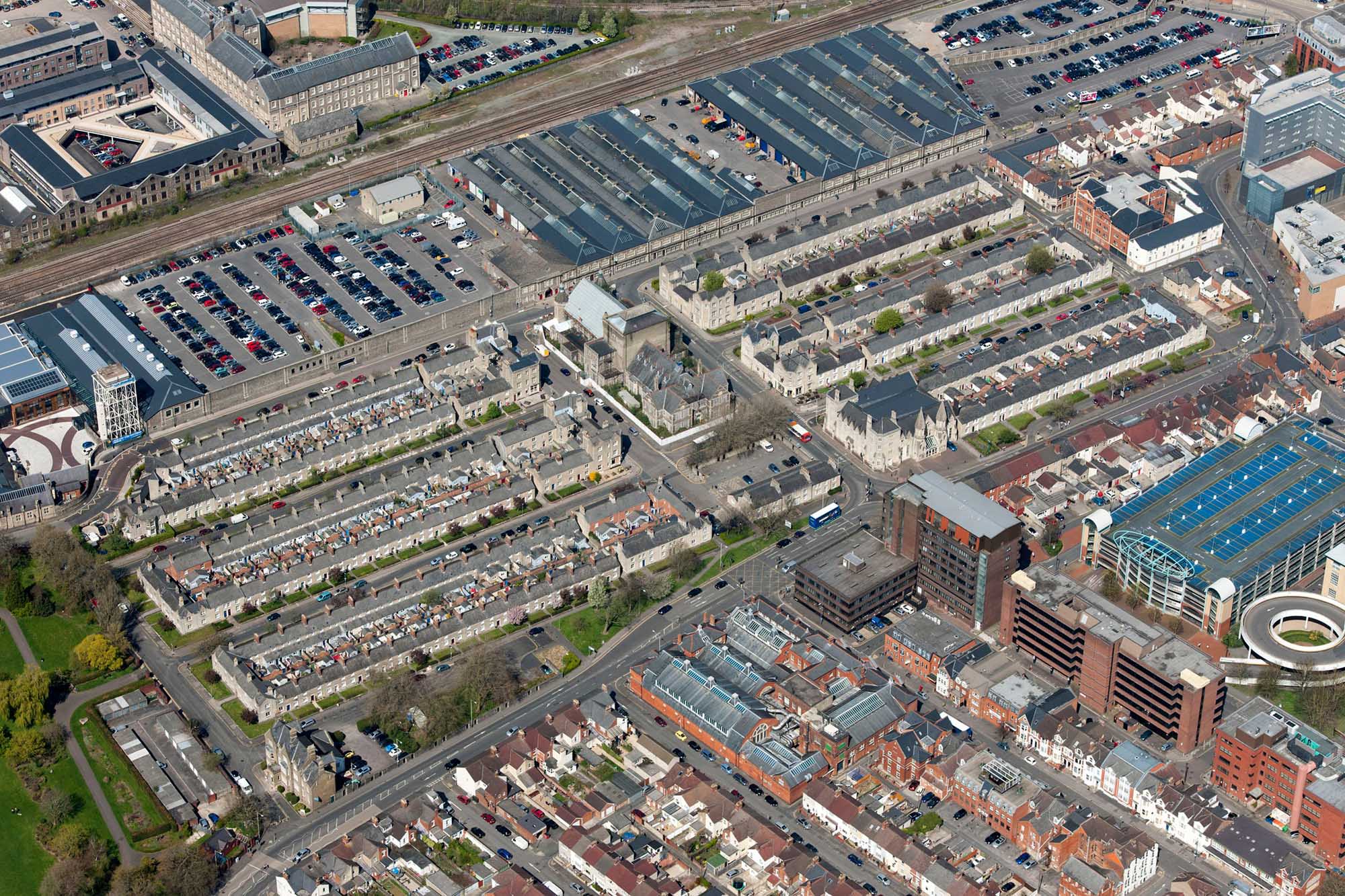 Aerial view of Swindon's Railway Village