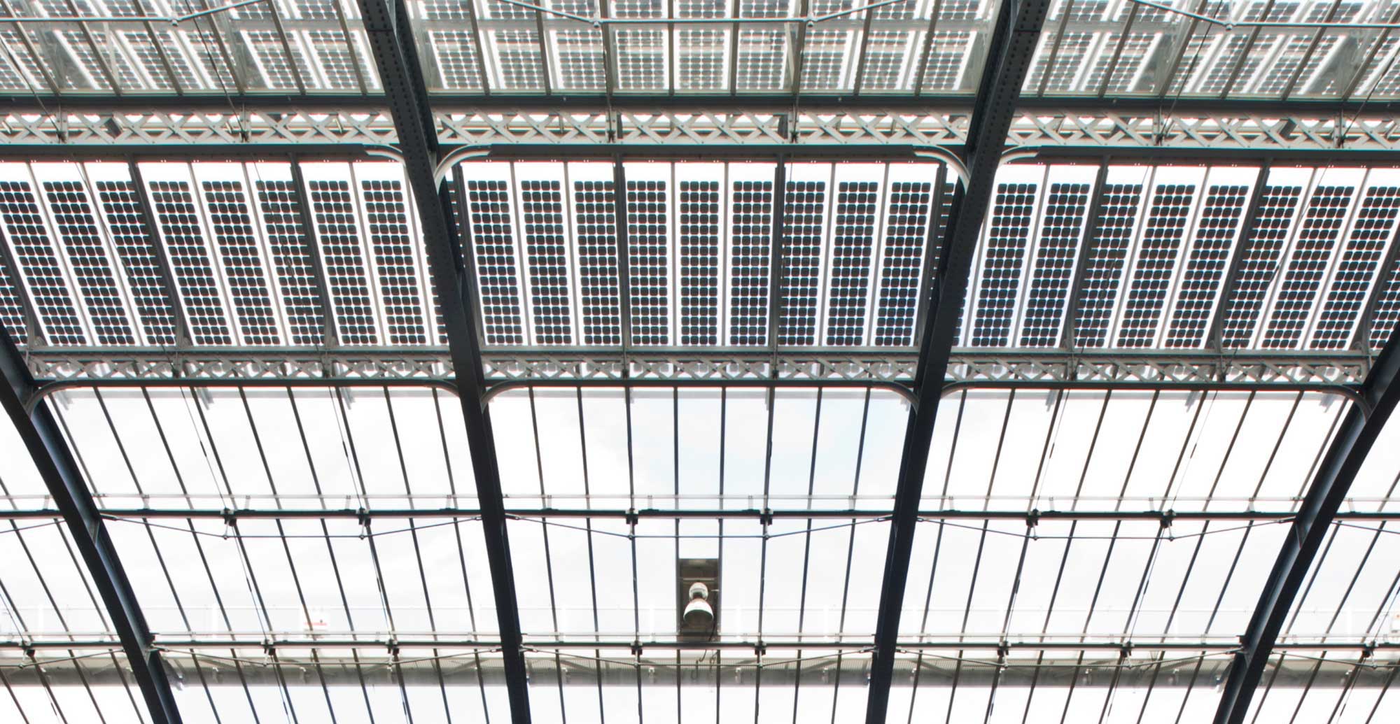 glass laminate rooftop showing photovoltaic cells