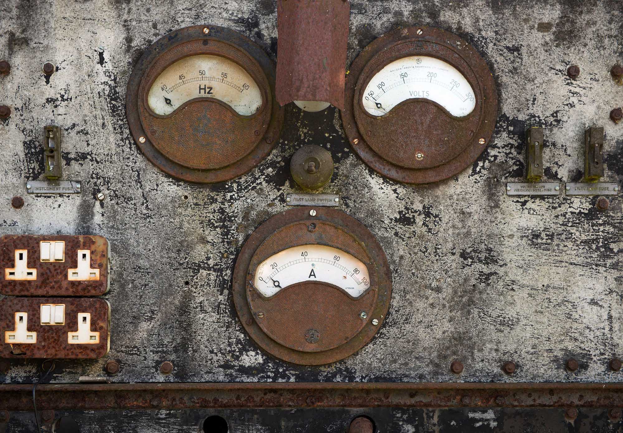 Boiler gauges at Westonzoyland Pumping Station, Somerset