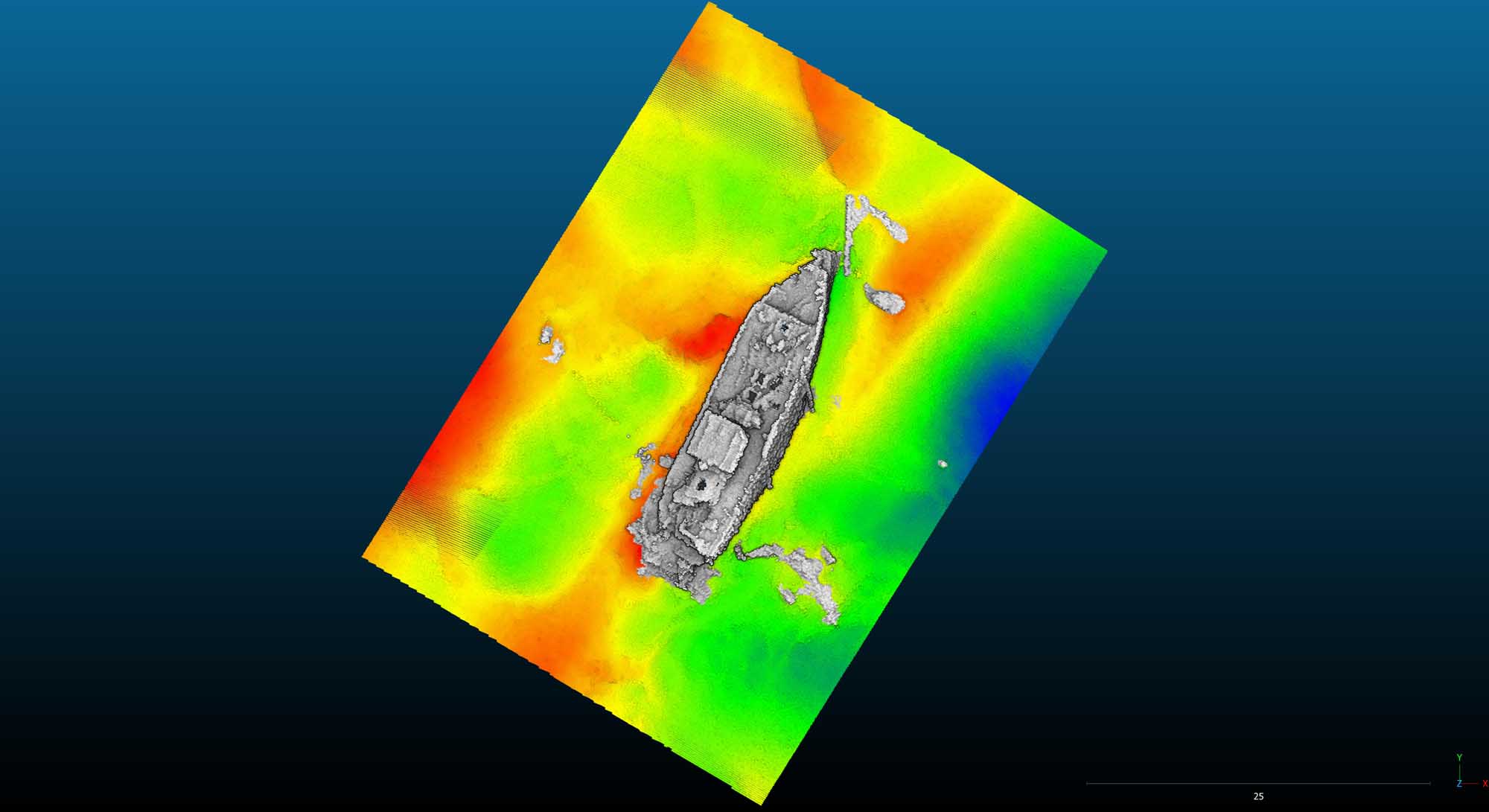 Survey image of a Second World War shipwreck.
