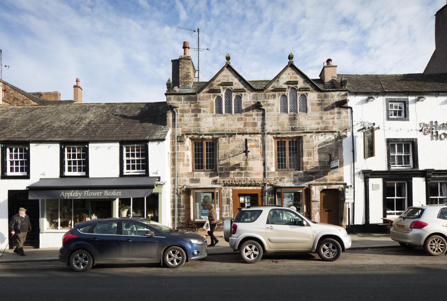 Mixture of old buildings on a high street
