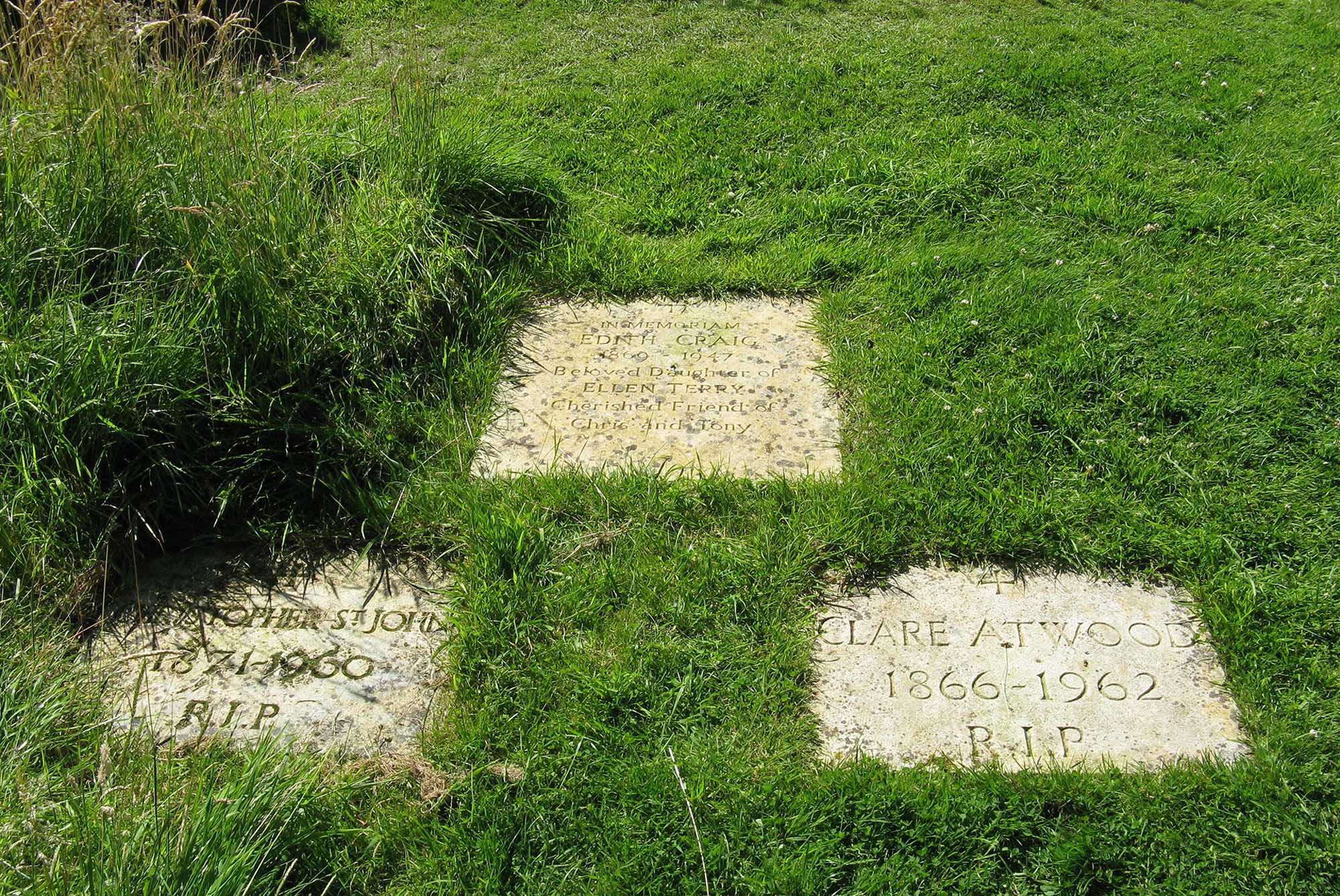 Grave markers in the churchyard of St John the Baptist Church