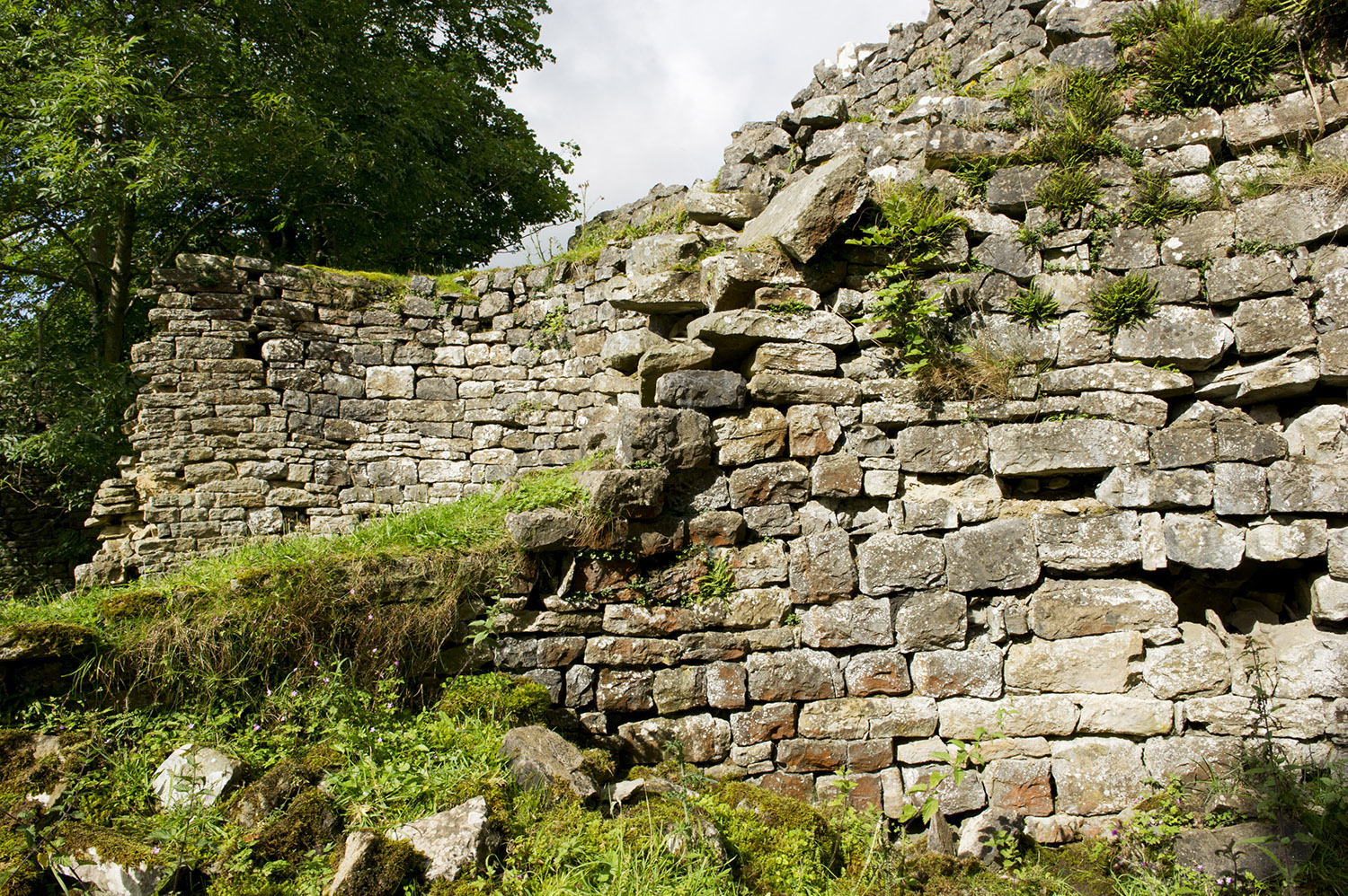 A ruined stone wall.