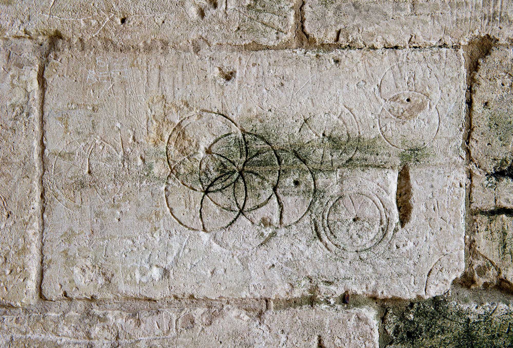 Apotropaic marks found at Bradford-on-Avon tithe barn